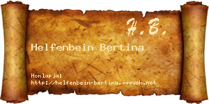 Helfenbein Bertina névjegykártya